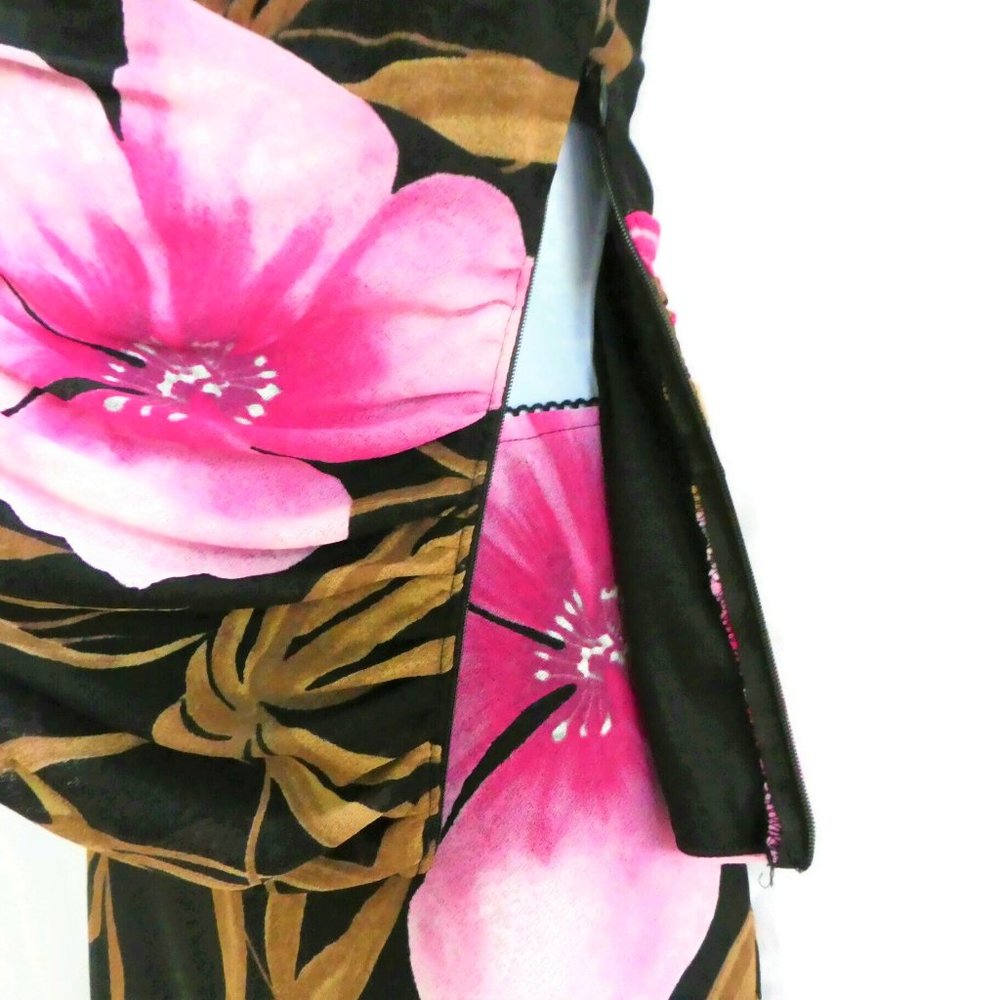 Romantic Cache Skirt Suit Set Hawaiian Ruched Asym Lined M - Picture 7 of 11